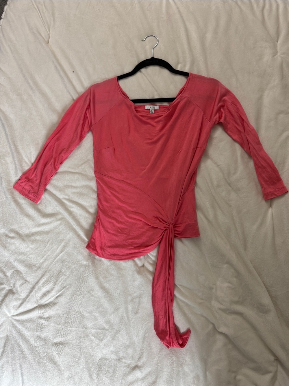 Cache Coral 3/4 Sleeve Top 100% silk